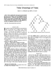 IEEE TRANSACTIONS ON SOFTWARE ENGINEERING, VOL. SE-7, NO. 2, MARCH[removed]Tidier Drawings of Trees EDWARD M. REINGOLD
