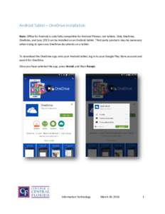 Android Tablet – OneDrive Installation