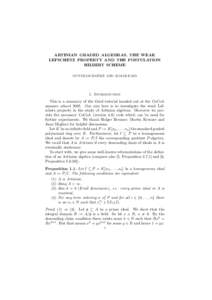 ARTINIAN GRADED ALGEBRAS, THE WEAK LEFSCHETZ PROPERTY AND THE POSTULATION HILBERT SCHEME GUNTRAM HAINKE AND ALMAR KAID  1. Introduction