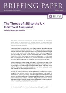 BRIEFING PAPER Royal United Services Institute   The Threat of ISIS to the UK