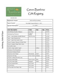 Green Bambino Gift Registry[removed]Katie and Ryan Isenberg
