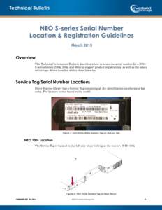 Technical Bulletin  NEO S-series Serial Number Location & Registration Guidelines March 2013