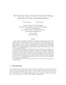 The Cassowary Linear Arithmetic Constraint Solving Algorithm: Interface and Implementation Greg J. Badros Alan Borning