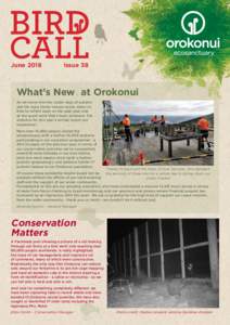 June 2018	  Issue 38 What’s New at Orokonui As we move into the cooler days of autumn