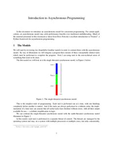 Introduction to Asynchronous Programming  In this document we introduce an asynchronous model for concurrent programming. For certain applications, an asynchronous model may yield performance benefits over traditional mu