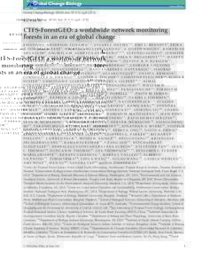 Global Change Biology Global Change Biology (2014), doi: gcbREVIEW  CTFS-ForestGEO: a worldwide network monitoring