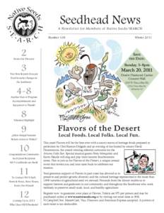 Seedhead News A Newsletter for Members of Native Seeds/SEARCH NumberFrom Our Director