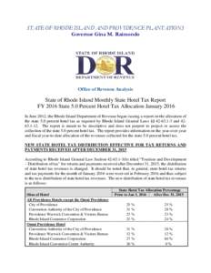 State of Rhode Island Revenue Brief