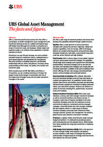 UBS Global Asset Management The facts and figures. About us UBS is a client-focused financial services firm that offers a combination of wealth management, asset management and investment banking services on a global and