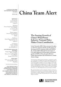 a newsletter from mannheimer swartling in china june 2010 contacts: