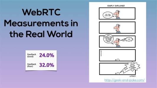 WebRTC Measurements in the Real World http://geek-and-poke.com/