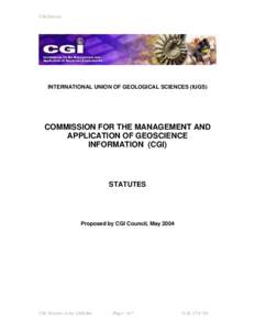 Commission for the Management and Application of Geoscience Information / Standards / International Union of Geological Sciences / CGI / Science and technology / Science / Earth sciences / Academia