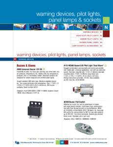warning devices, pilot lights, panel lamps & sockets N WARNING DEVICES  N1
