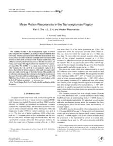 Icarus 150, 104–[removed]doi:[removed]icar[removed], available online at http://www.idealibrary.com on Mean Motion Resonances in the Transneptunian Region Part II: The 1 : 2, 3 : 4, and Weaker Resonances D. Nesvorn´