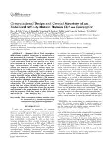 Computational design and crystal structure of an enhanced affinity mutant human CD8 [alpha][alpha] coreceptor