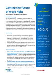 Getting the future of work right By Tech Research Asia, Sponsored by Fuji Xerox The Dashboard