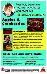 Hey kids, become a FOOD EXPLORER and check out November’s Discovery...  Apples &