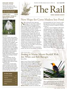 SPEAKER SERIES  Newsletter of the Marin Audubon Society. Vol. 58, No. 10 Richardson Bay Audubon Center 376 Greenwood Beach Road, Tiburon