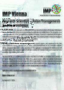IMP Vienna  IMP Research Institute of Molecular Pathology