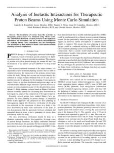 IEEE TRANSACTIONS ON NUCLEAR SCIENCE, VOL. 51, NO. 6, DECEMBER[removed]Analysis of Inelastic Interactions for Therapeutic Proton Beams Using Monte Carlo Simulation