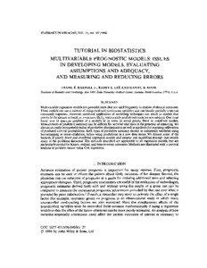 STATISTICS IN MEDICINE, VOL. 15,[removed]TUTORIAL IN BIOSTATISTICS