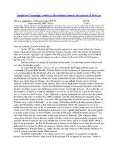 Southern Campaign American Revolution Pension Statements & Rosters Pension application of George Noakes R7679 Transcribed by Will Graves f12VA[removed]