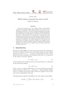 Hidden Markov Models Lecture notes HMM analysis of general state-space models Martin W. Pedersen