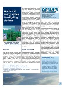 Water and energy cycles: investigating the links  By S. Sorooshian1, R.G. Lawford2,