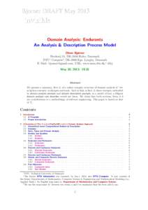 Bjorner DRAFT Mayinvisible Domain Analysis: Endurants An Analysis & Description Process Model Dines Bjørner