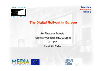 Promotion Information Training The Digital Roll-out in Europe by Elisabetta Brunella,