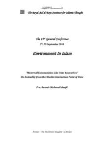 The Royal Aal al-Bayt Institute for Islamic Thought  The 15th General Conference P  P