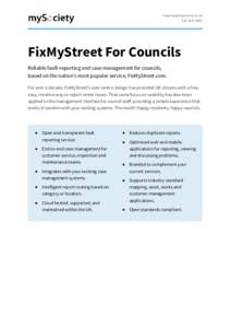 Crowdsourcing / MySociety / Open government / FixMyStreet.com / FixMyStreet / 3-1-1 / Customer relationship management