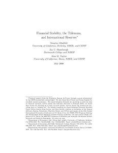 Financial Stability, the Trilemma, and International Reserves∗ Maurice Obstfeld