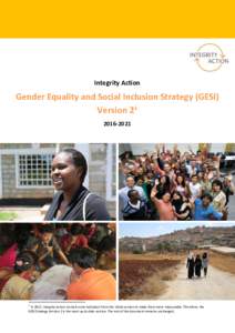 Integrity Action  Gender Equality and Social Inclusion Strategy (GESI) Version