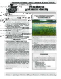 Oklahoma Cooperative Extension Service  PSS-2917 Phosphorus and Water Quality