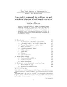 New York Journal of Mathematics New York J. Math–627. An explicit approach to residues on and dualizing sheaves of arithmetic surfaces Matthew Morrow