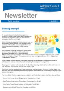Newsletter Parish newsletter 13 AprilShining example