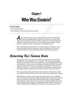 Chapter 1  AL Who Was Einstein?  Introducing Einstein