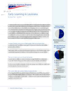 Early Learning in Louisiana By Jessica Troe JulyLouisiana families need access to affordable child care and preschool to support working