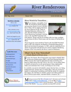 River Rendezvous Promoting watershed education and awareness in the Red River Basin Jul/Aug 2012