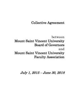 Collective Agreement  between Mount Saint Vincent University Board of Governors and