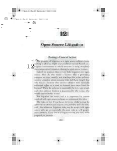 12_Rosen_ch12 Page 269 Thursday, June 17, :10 AM  12 Open Source Litigation  Owning a Cause of Action