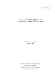 Computing / Mathematics / Garbage collection / Algorithm / Reference counting / Distributed Garbage Collection / Economic model / Distributed computing / Correctness / Memory management / Automatic memory management / Theoretical computer science