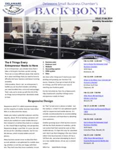 Delaware Small Business Chamber’s  Back Bone ISSUE 9 Feb 2014 Monthly Newsletter