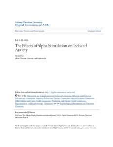 The Effects of Alpha Stimulation on Induced Anxiety