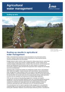 Agricultural water management Scaling up note Scaling up results in agricultural water management