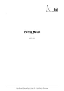 Power Meter rev 1.0 July 5, 2010  Licel GmbH, Gustav-Meyer-Allee 25, 13355 Berlin, Germany