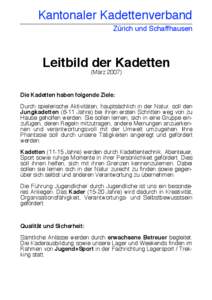 Kantonaler Kadettenverband Zürich und Schaffhausen