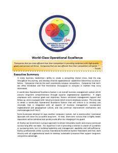 World-Class Operational Excellence 