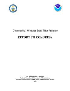 Commercial Weather Data Pilot Program Report to Congress